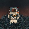 Astronaut flowers in hand album cover art