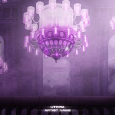 A surreal artwork with a euphoric royal vibe with magical chandeliers