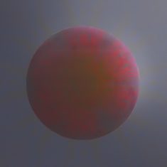 An abstract artwork with a magical red orb