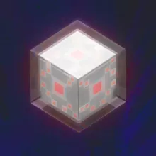 An abstract artwork with a pattern cube inside a thick glass cube