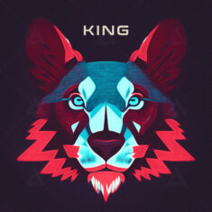 Colorful lion cover art
