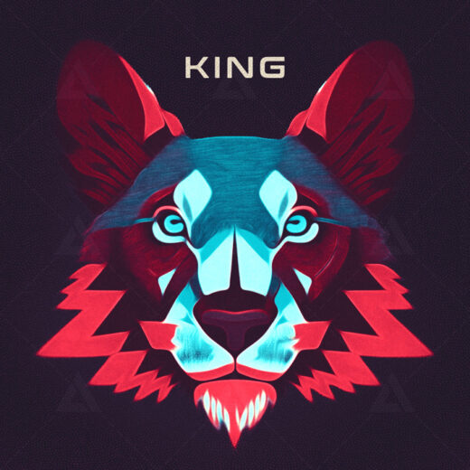 Colorful lion cover art