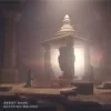An ancient egyptian theme artwork with a temple of goddess mut in a surreal dreamy environment