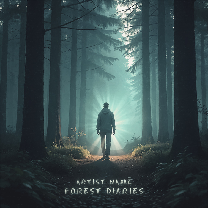 Forest Diaries Cover Art A Digital Artwork Capturing A Lone Figure Standing In A Misty Forest With Radiant Glows