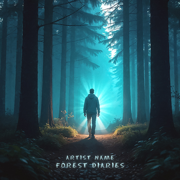 Forest Diaries Cover Art A Digital Artwork Capturing A Lone Figure Standing In A Misty Forest With Radiant Glows