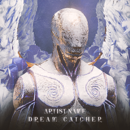 Dream Catcher Cover Art A Fantasy Artwork With A Angelic Character With Wings, Golden Face And Glowing Veins