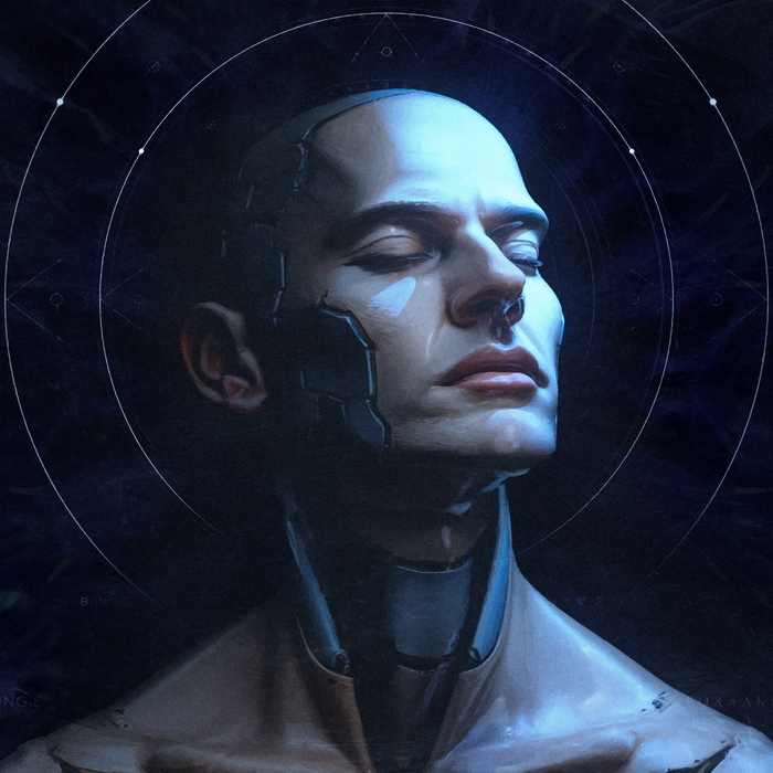 Desires Of Destiny Cover Art A Cyborg With A Delicate Desire On His Face.