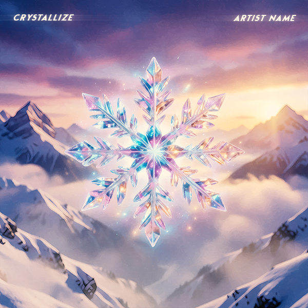 Crystallize Cover Art A Huge Crystalline Snowflake In A Snowy Environment