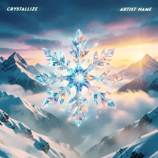 Crystallize Cover Art A Huge Crystalline Snowflake In A Euphoric Snowy Environment
