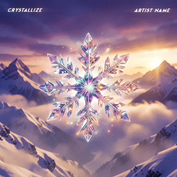 Crystallize Cover Art A Huge Crystalline Snowflake In A Snowy Environment